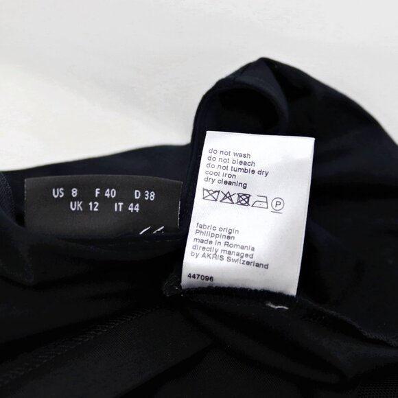 AKRIS 8 Sheer Black Mesh Organza Long Sleeve Illusion Stretch Blouse Top - Picture 12 of 14